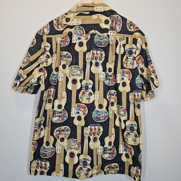 RJC Men's Ukulele Hawaiian Tropical Luau Casual Vacation Button-down Size XL - Picture 6 of 11